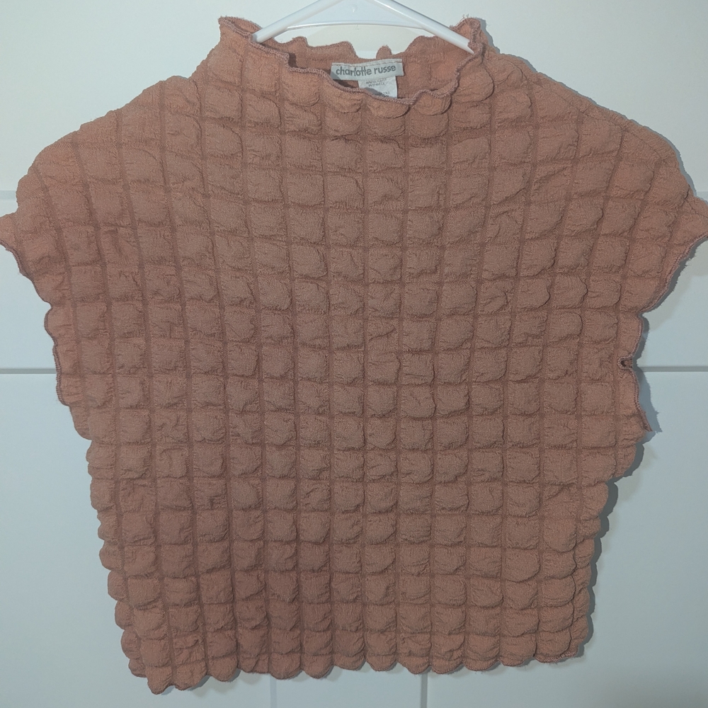Charlotte Russe Textured Tan Blouse